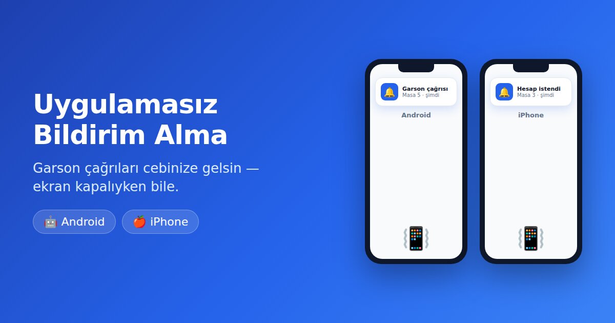Uygulamasız Bildirim Alma: Android ve iPhone'da Garson Çağrısı Bildirimleri